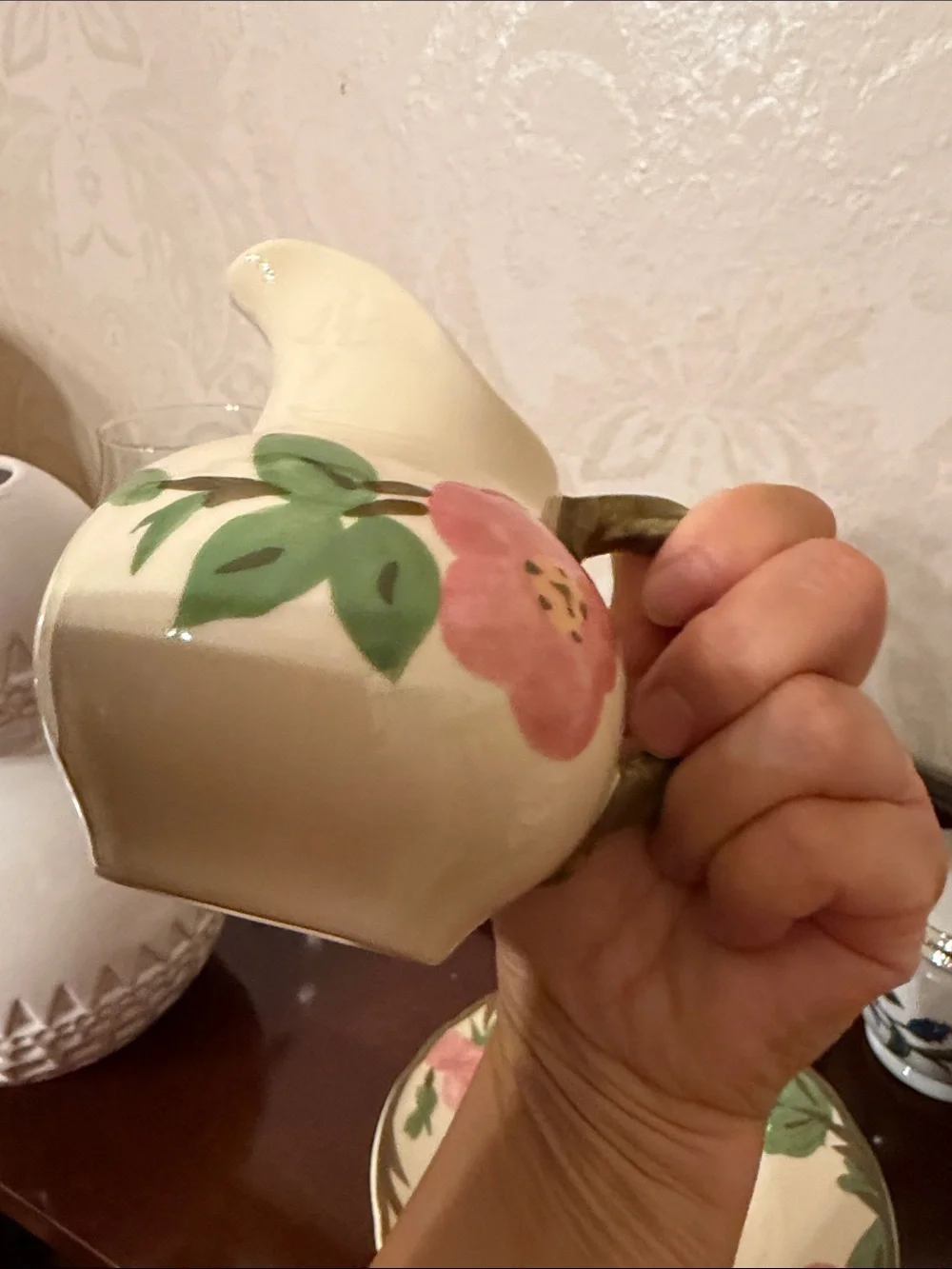 Franciscan desert rose Creamer and Saucer